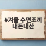 겨울 수면조끼 내돈내산