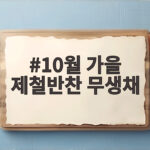 10월 가을 제철반찬 무생채