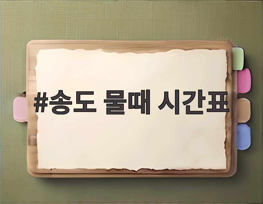 송도 물때 시간표