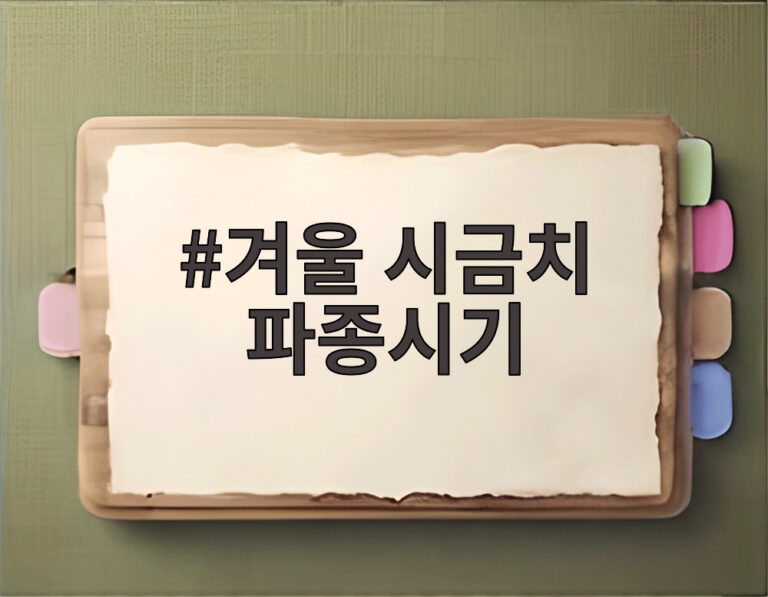 겨울 시금치 파종시기