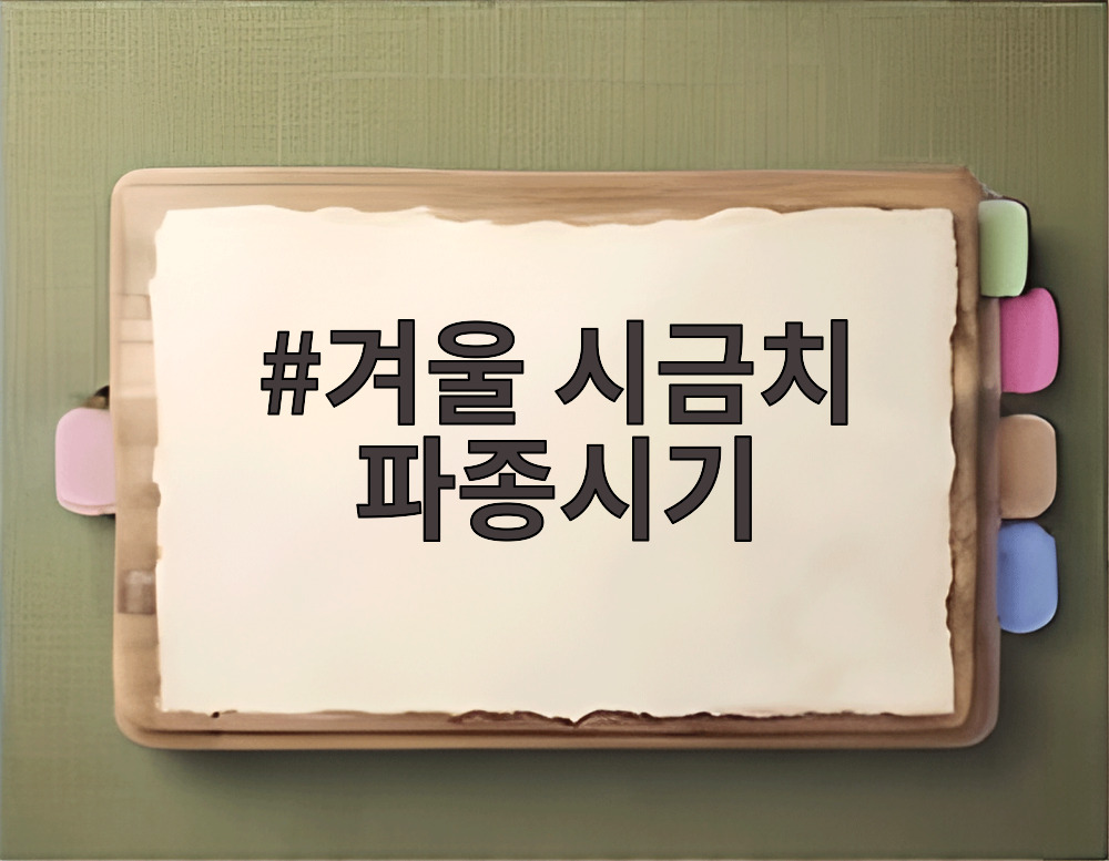 겨울 시금치 파종시기