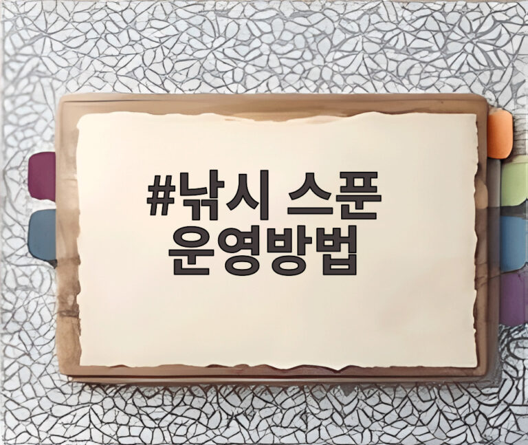 낚시 스푼 운영방법