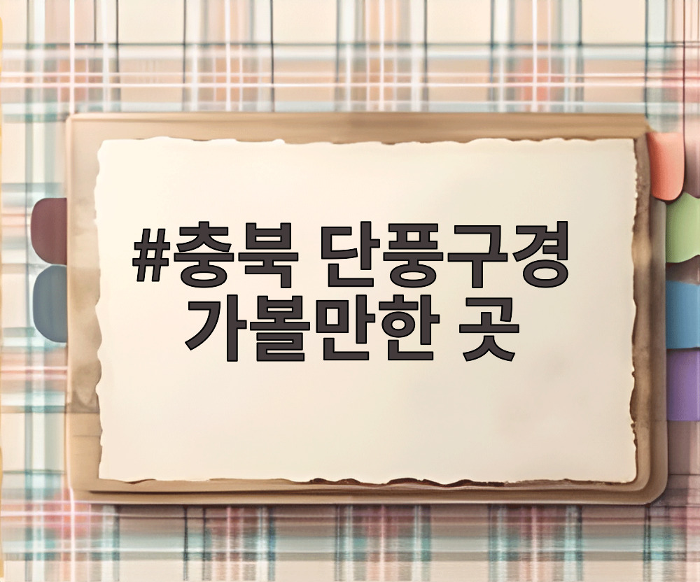 충북 단풍구경 가볼만한 곳