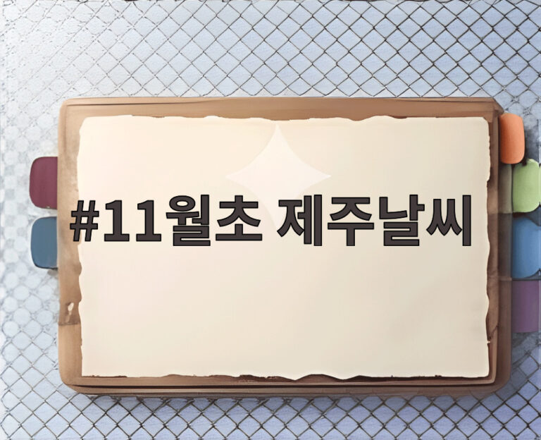 11월초 제주날씨