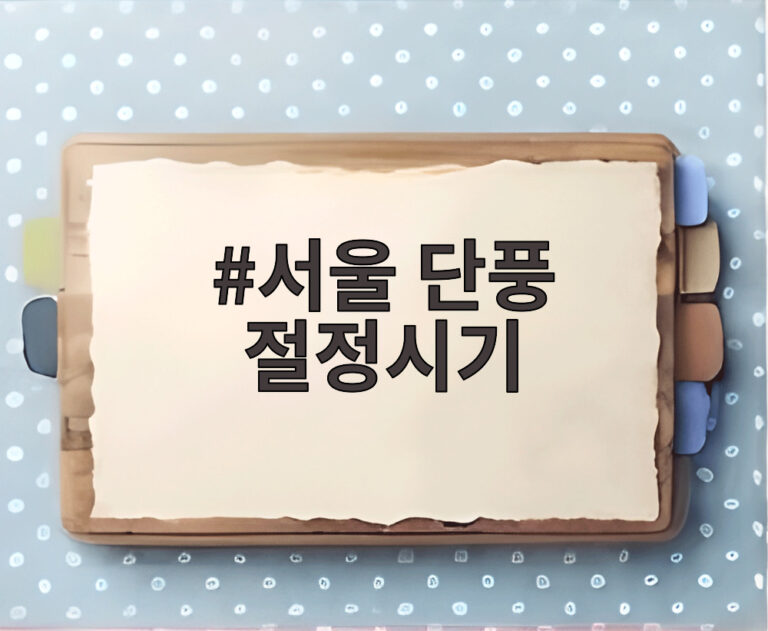 서울 단풍 절정시기