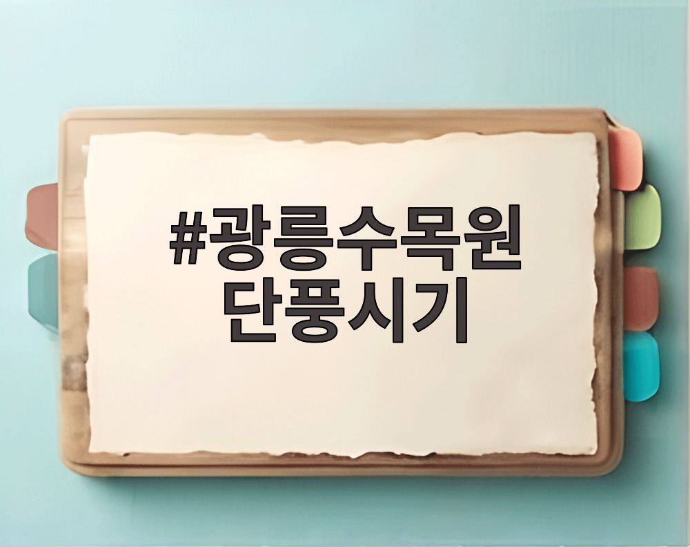 광릉수목원 단풍시기