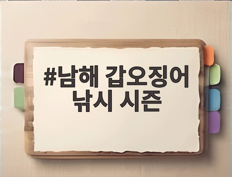 남해 갑오징어 낚시 시즌