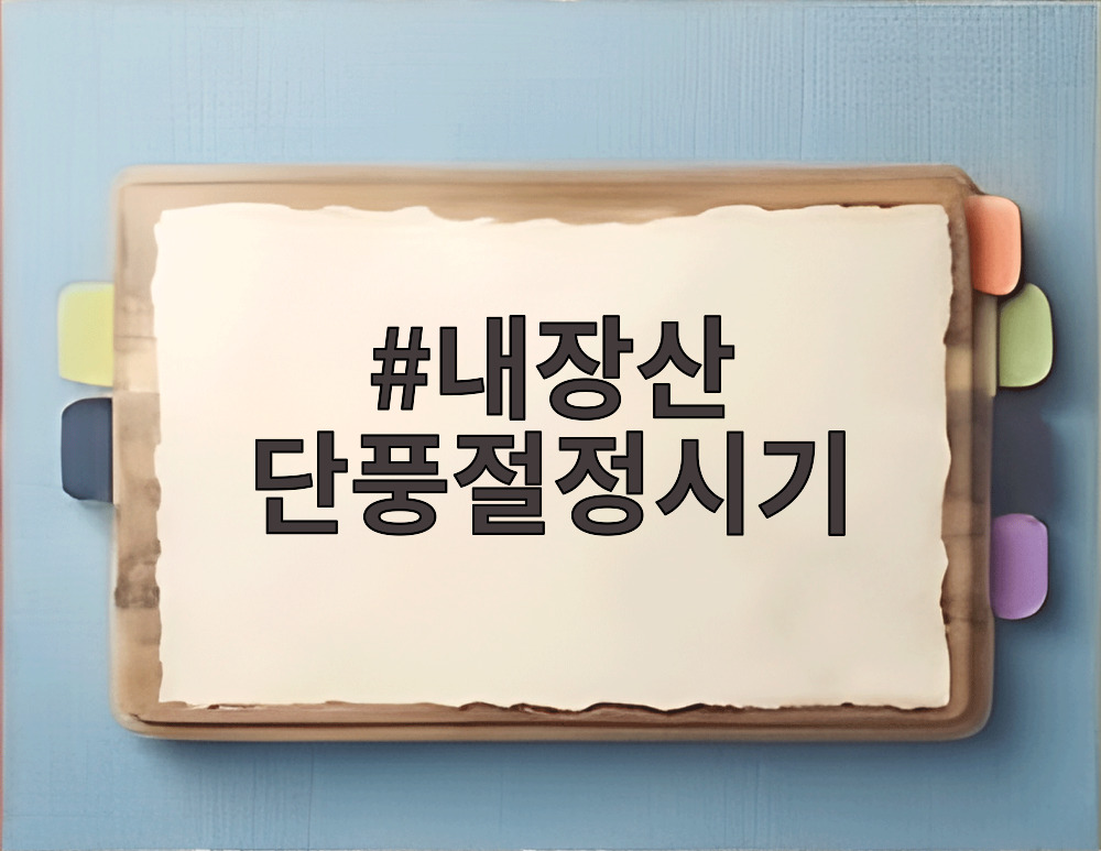 내장산 단풍절정시기
