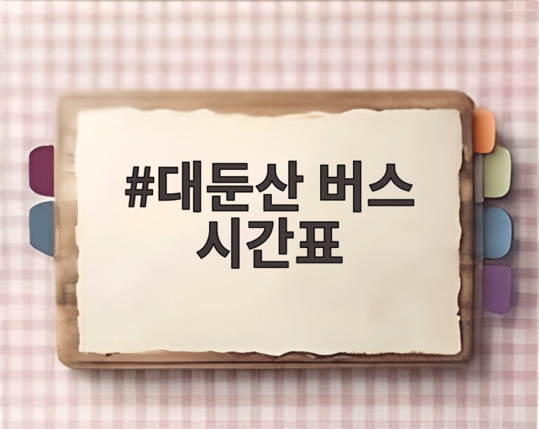 대둔산 버스 시간표