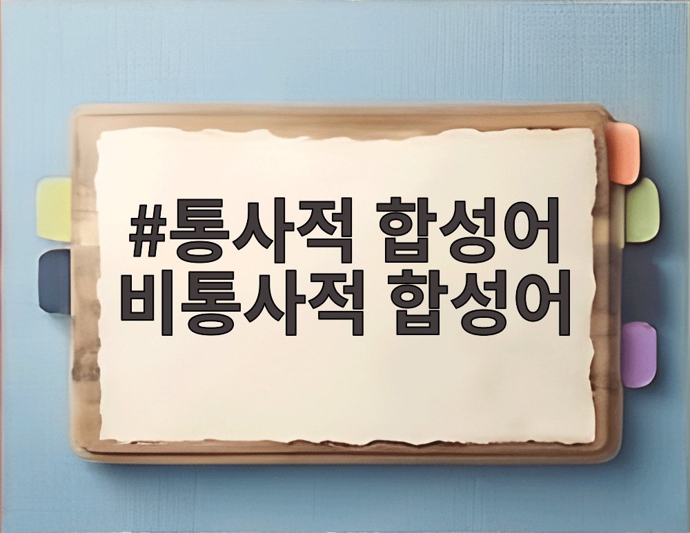 통사적 합성어 비통사적 합성어
